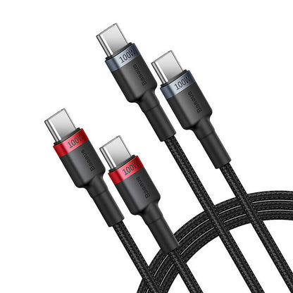 Baseus Cafule USB-C / USB-C cable 100W 1 m - red-black and black-gray (2 pcs.)_3