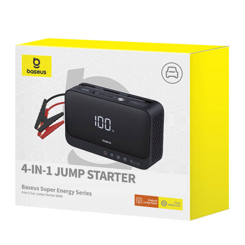 Jump starter Baseus Super Energy BS-CH013 4in1 600A with flashlight / powerbank 6000mAh / compressor - black_13