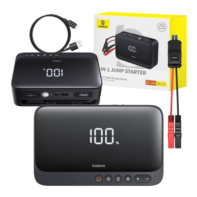 Jump starter Baseus Super Energy BS-CH013 4in1 600A with flashlight / powerbank 6000mAh / compressor - black_16