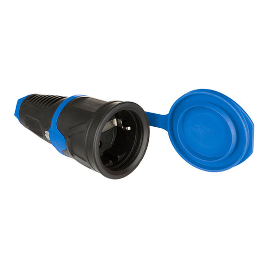 Tomada aÃ©rea de borracha com tampa 16a 250v t/tl ip54 4,8mm preto solera 57_0