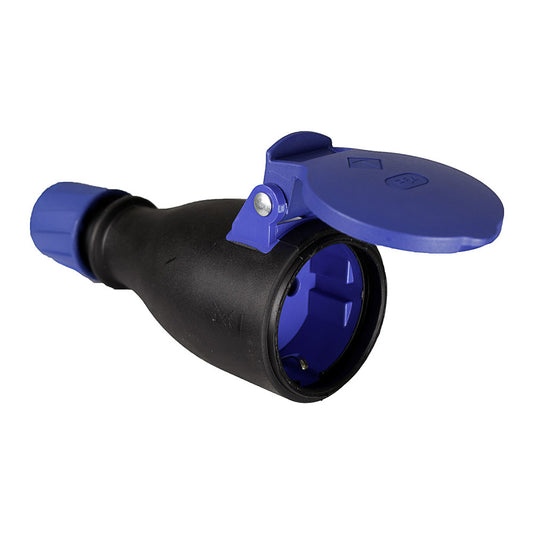 Tomada aÃ©rea de borracha com tampa e passa-cabos 16a 250v t/tl ip54 4,8mm preto solera 707t_0