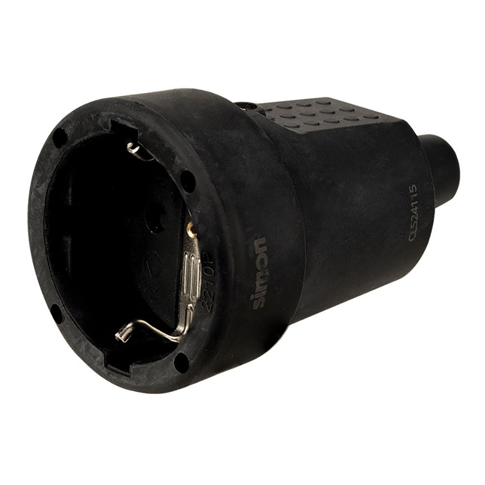 Base aÃ©rea de borracha schuko 2 p+t 16 a 25 v~, preta_0