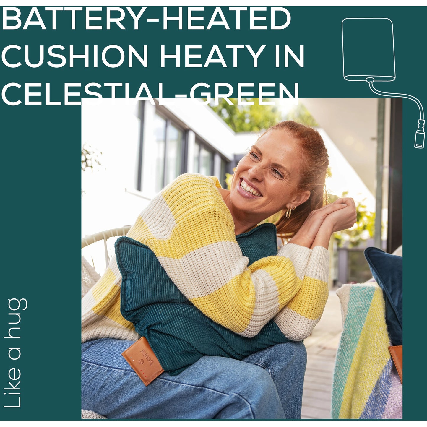 Almofada Elétrica Beurer HK 77 Heaty Celestial Green Sem Fios