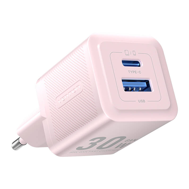 Cargador Gan de Pared Vention FEQP0-EU/ 1xUSB Tipo-C/ 1xUSB/ 30W_1