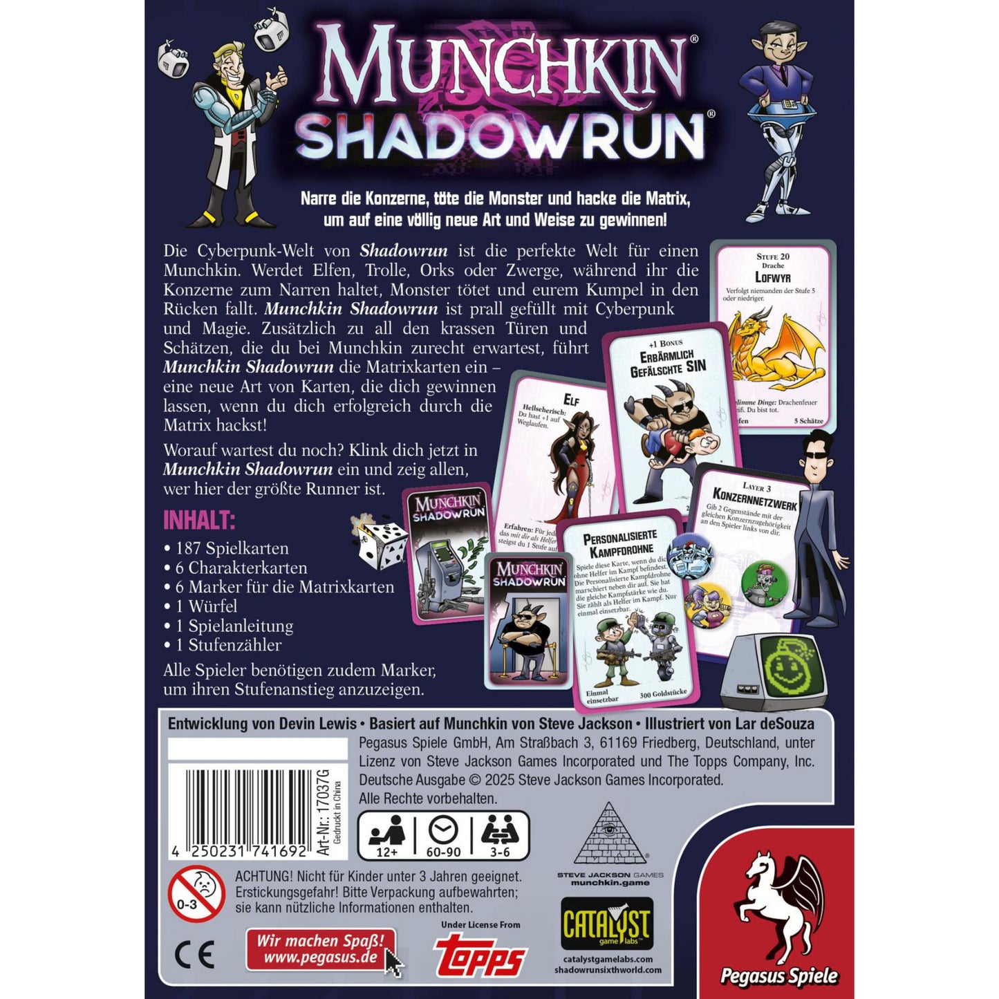 Jogo de Cartas Munchkin Shadowrun Pegasus Alemão