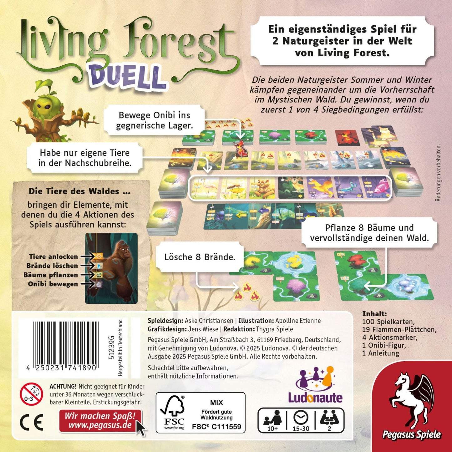 Jogo de Tabuleiro Pegasus Living Forest Duel Alemão