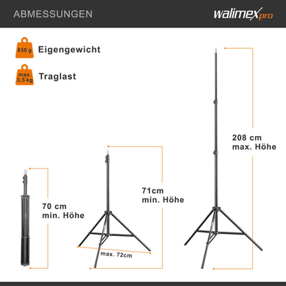 Estativo de Luz Walimex / 200 cm / Preto / wT-803