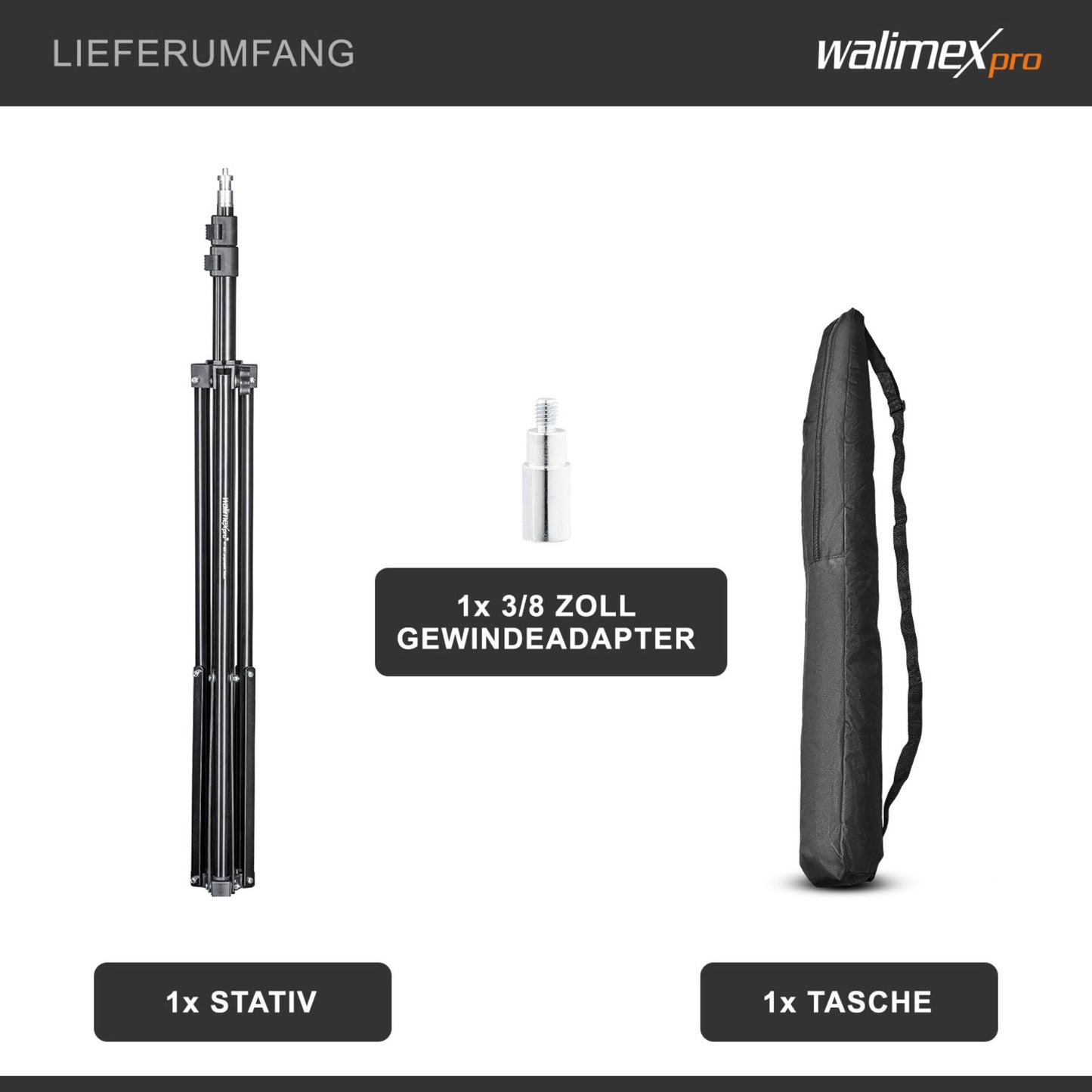 Estativo de Luz Walimex / 200 cm / Preto / wT-803