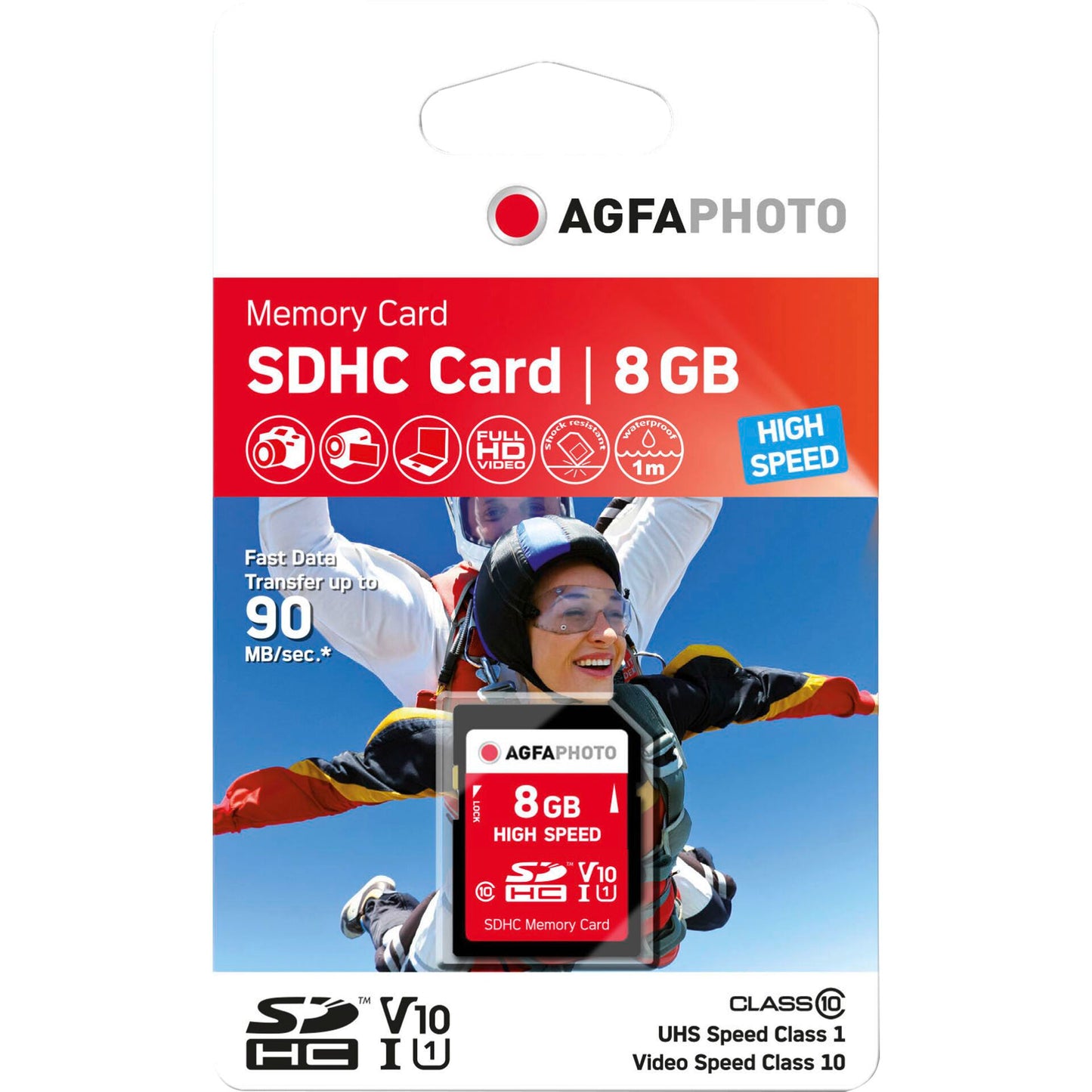Cartão SDHC AgfaPhoto 8GB Class 10 UHS I U1 V10