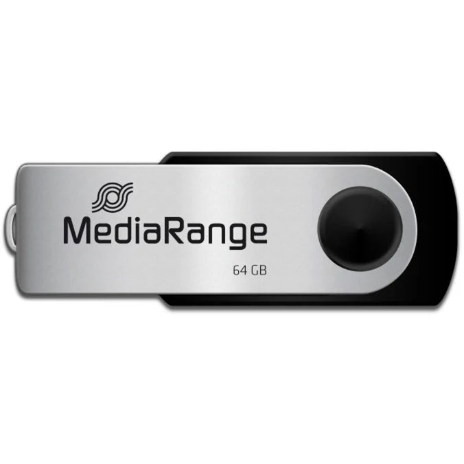 Pen USB MediaRange Flexi-Drive 64GB USB-A 2.0 Preto/Prata
