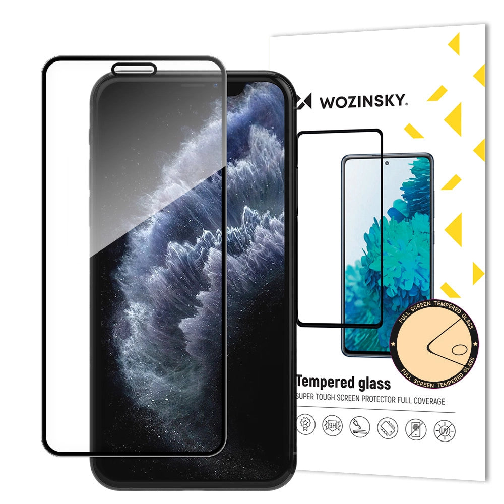 Wozinsky super tough full glue tempered glass full screen with frame case friendly Apple iphone 11 pro / iphone xs / iphone x black_0