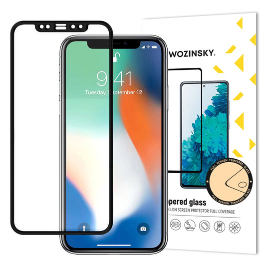 Wozinsky super tough full glue tempered glass full screen with frame case friendly Apple iphone xr / iphone 11 black_0