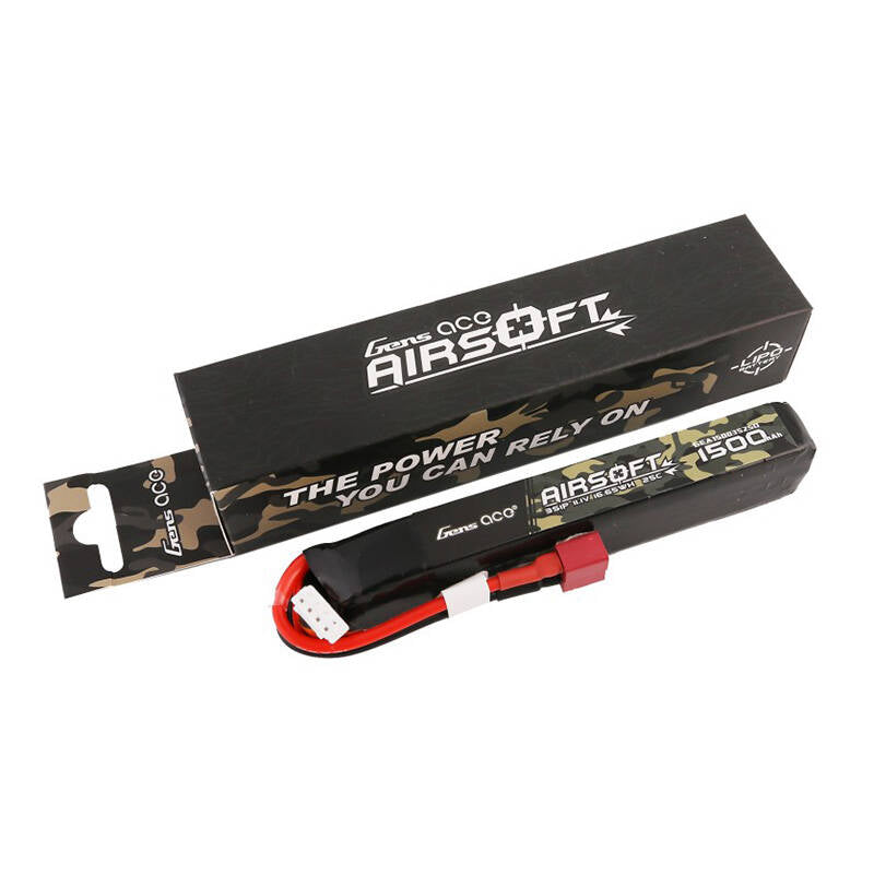 Gens ace 25C 1500mAh 3S1P 11.1V Airsoft Gun Lipo Battery with T Plug_3