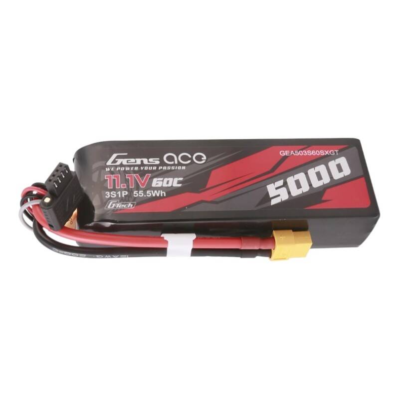 Gens ace G-Tech 5000mAh 11.1V 60C 3S1P Short-Size Lipo With XT60 Plug_0