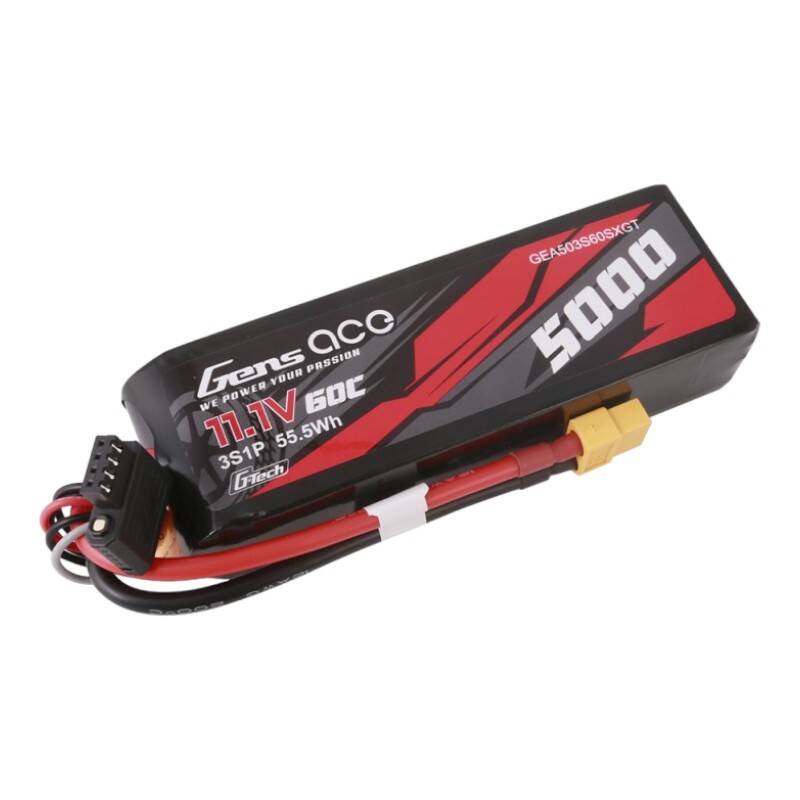 Gens ace G-Tech 5000mAh 11.1V 60C 3S1P Short-Size Lipo With XT60 Plug_1