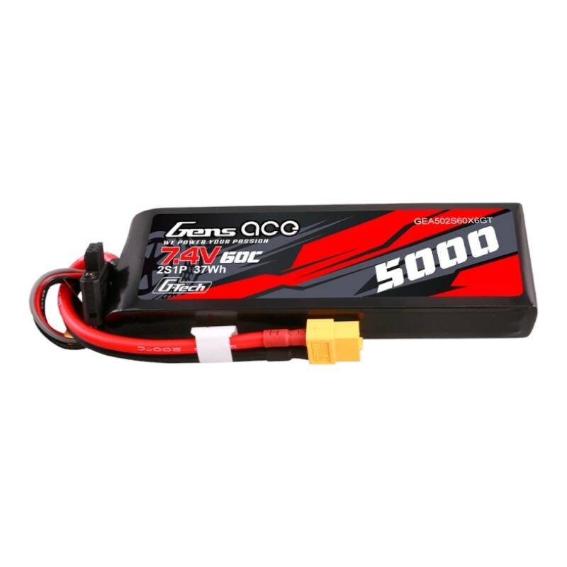Gens ace G-Tech 5000mAh 7.4V 60C 2S1P Lipo PC material case with XT60 Plug_0