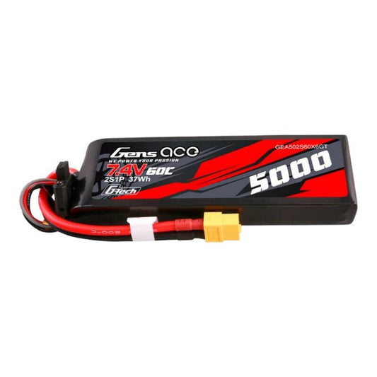 Gens ace G-Tech 5000mAh 7.4V 60C 2S1P Lipo PC material case with XT60 Plug_0