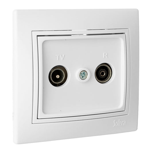 Tomada de sinal para tv e rÃ¡dio cor branco sÃ©rie europa solera erp47u_0