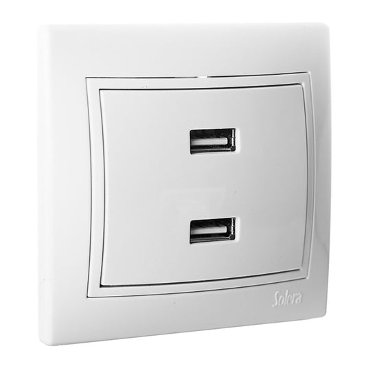 Carregador duplo usb serie europa 230v 5v 4200ma sÃ©rie europa solera erp2usbu_0