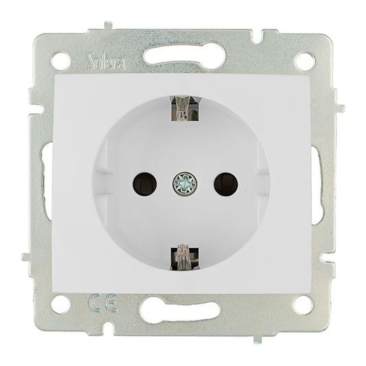 Tomada bipolar com t/tl 16a 250v com obturador sÃ©rie europa solera erp60_0