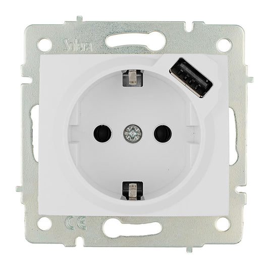 Tomada bipolar com t/tl 16a 250v com usb power sÃ©rie europa solera erp60usb_0