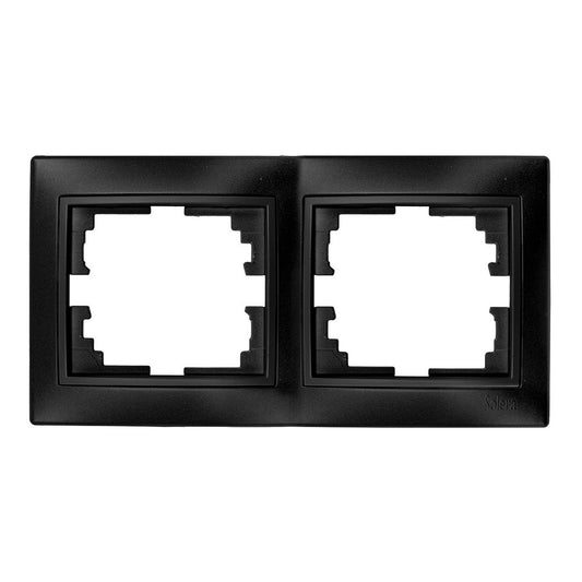 Espelho horizontal duplo grafite 154x81x10mm sÃ©rie europa solera erp72ngu_0
