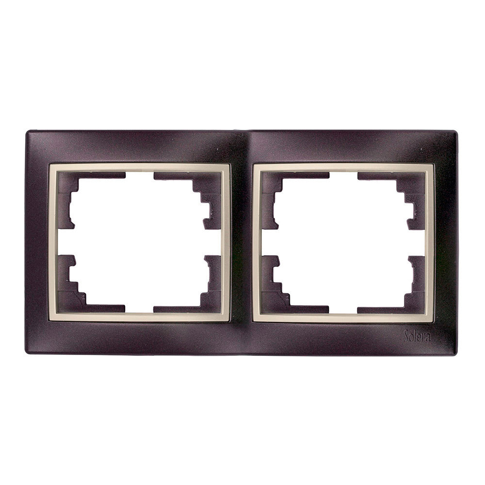 Estrutura horizontal duplo, estrutura preto e aro pÃ©rola 154x81x10mm sÃ©rie europa solera erp72nu_0