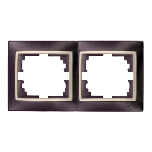 Estrutura horizontal duplo, estrutura preto e aro pÃ©rola 154x81x10mm sÃ©rie europa solera erp72nu_0