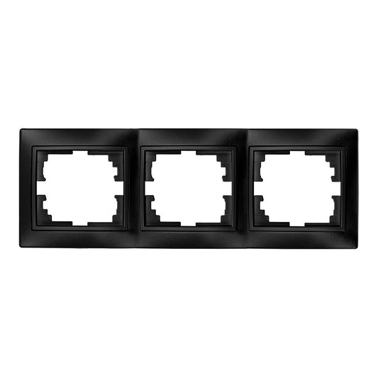 Espelho horizontal triplo grafite 225x81x10mm sÃ©rie europa solera erp73ngu_0