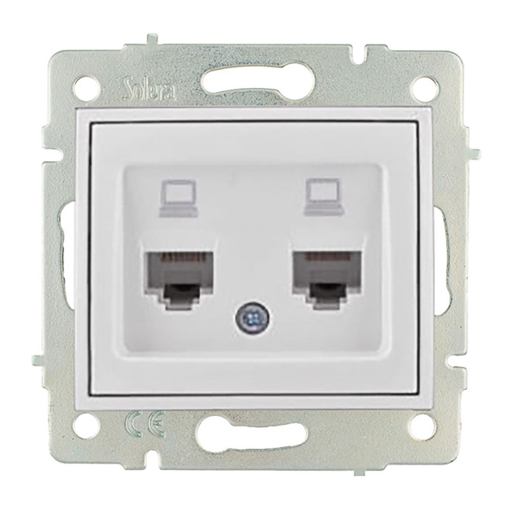 Tomada dupla de datos rj4 cat6 sÃ©rie europa solera erp88/2_0