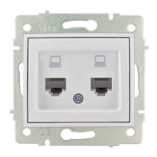 Tomada dupla de datos rj4 cat6 sÃ©rie europa solera erp88/2_0