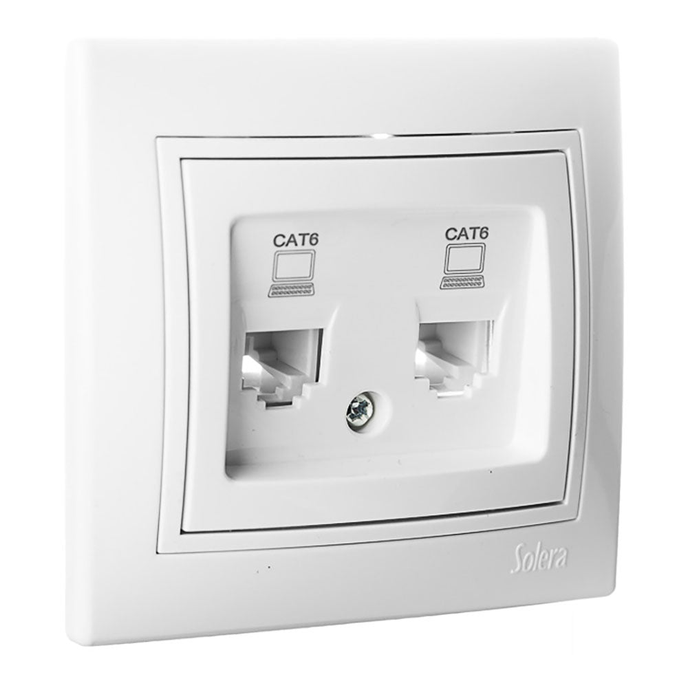 Tomada dupla de dados rj4 cat6 sÃ©rie europa solera_0