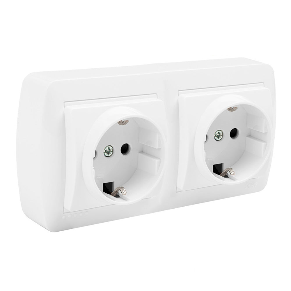 Base dupla bipolar com t/tl 148x72x42mm superficie mural solera mur66u_0