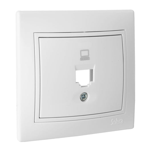 Tampa + chassis para tomada de dados rj45 com espelho sÃ©rie europa solera erp88/1u_0