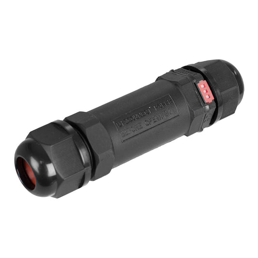 Conector para luminÃ¡rias para exterior com vÃ¡lvula anti-condensaÃ§Ã£o 10x2,6cm 3p ip68 black series solera (retractilado) ce-3pv_0