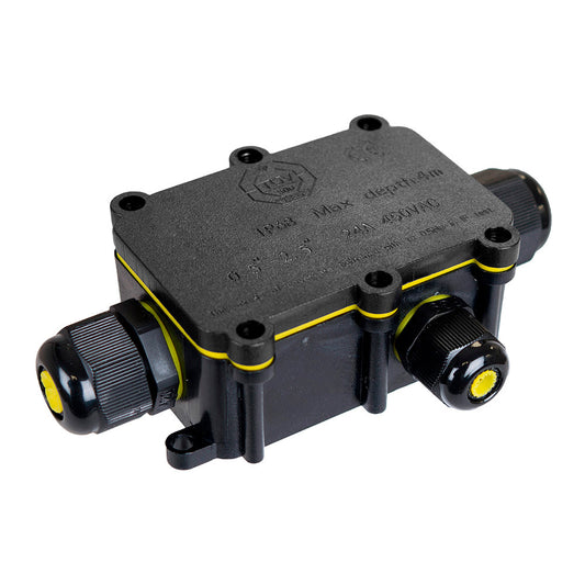 Caixa de conexÃ£o para luminarias para exterior estanque com 3 ligadores ip68 8x5,2x3,7cm black series solera (retractilado) bk-3p_0