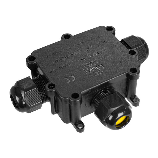 Caixa de conexÃ£o para luminÃ¡rias para exterior estanque com 3 ligadores ip68 9,3x7,3x3,8cm black series solera (retratilado) bk-3pt_0