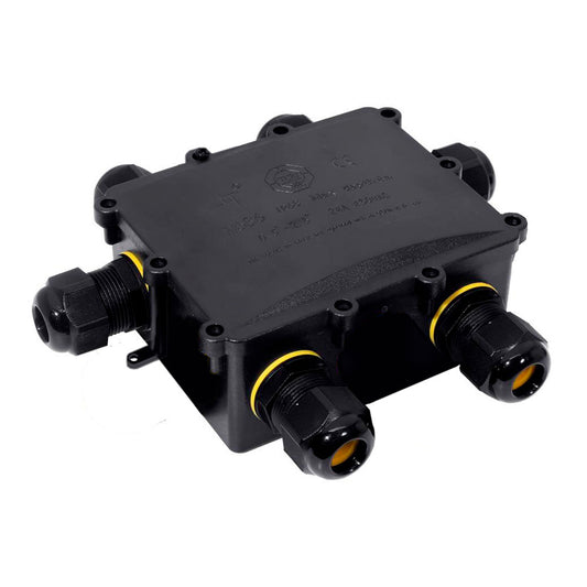 Caixa de conexÃ£o para luminÃ¡rias para exterior estanque com 6 ligadores ip68 13,5x11,5x4,7cm black series solera (retractilado) bk-6p_0