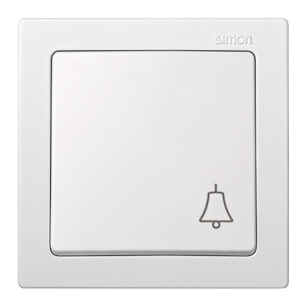 Pulsador de superfÃ­cie, 10ax 250v~, ip20, sÃ©rie simon73 loft, sÃ­mbolo campainha gravado, branco, retractilado_0