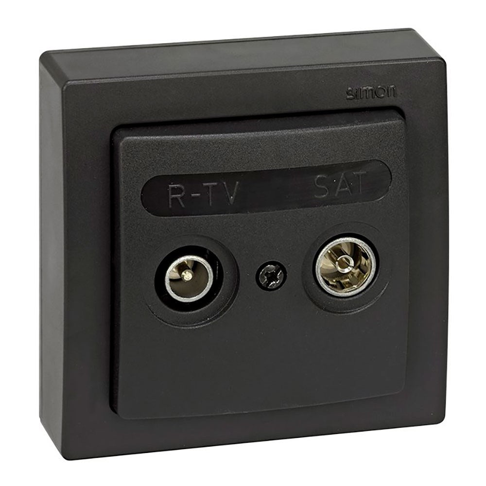 Tomada de superfÃ­cie r-tv+sat intermÃ©dia, ip20, sÃ©rie simon73 loft, grafite, retractilado_0