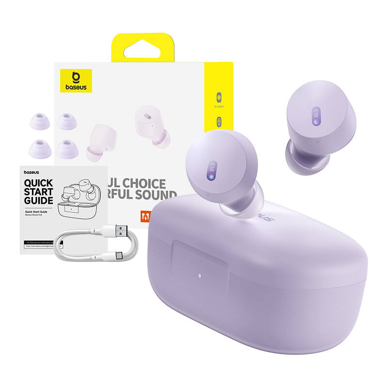 Baseus Bowie E18 Wireless TWS ENC IPX4 Earphones - Purple_17