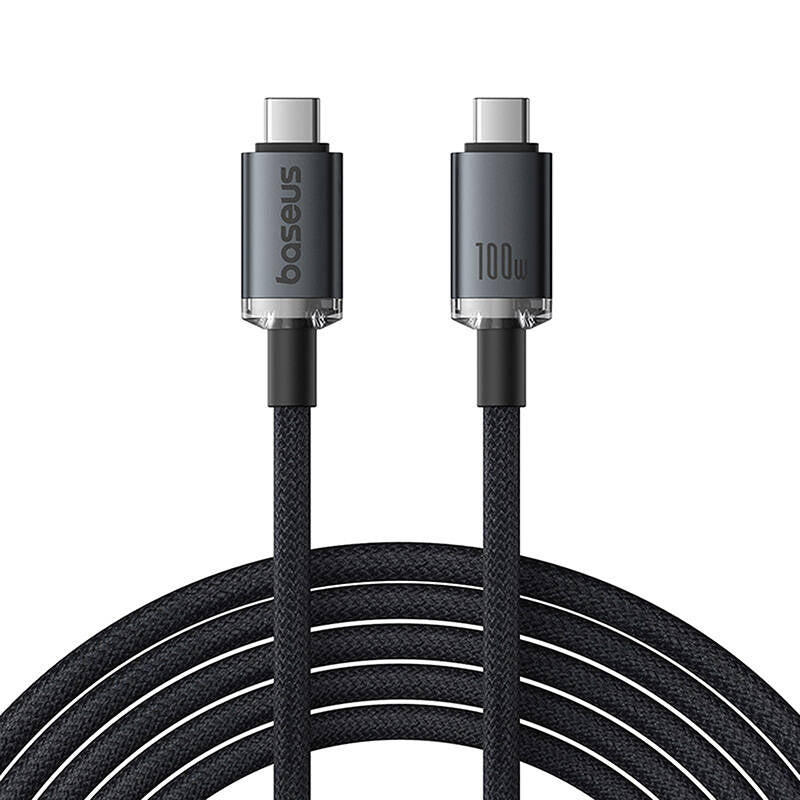 Fast Charging Cable Baseus Crystal Shine USB-C to USB-C 100W, 1,5m, 20Gb (black)_0