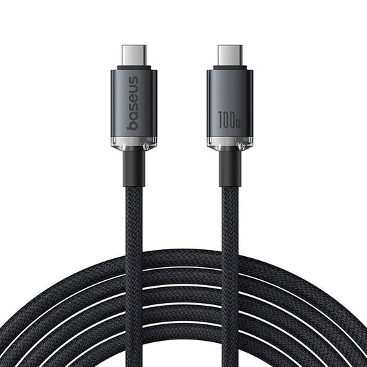 Fast Charging Cable Baseus Crystal Shine USB-C to USB-C 100W, 1,5m, 20Gb (black)_0
