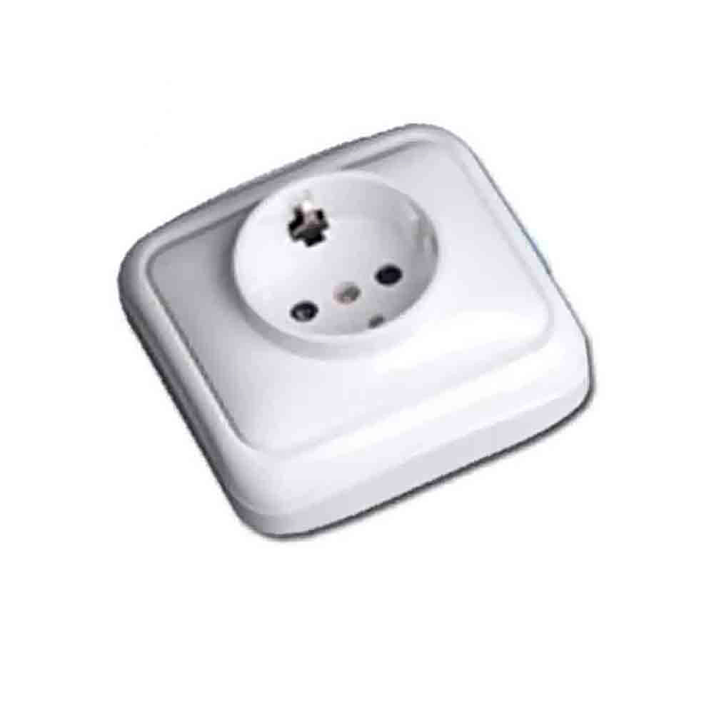 Tomada 2p+t tipo f t/tl superfÃ­cie "serie spa" (bolsa blÃ­ster) branco_0