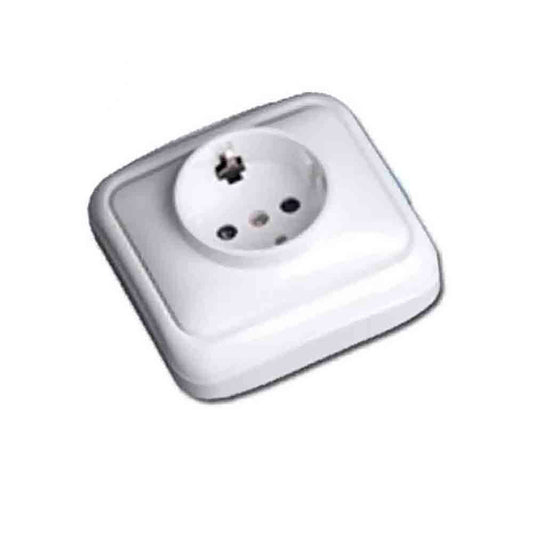 Tomada 2p+t tipo f t/tl superfÃ­cie "serie spa" (bolsa blÃ­ster) branco_0