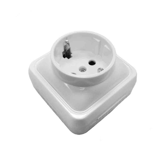 Tomada tipo f t/tl superfÃ­cie serie onsen" (bolsa blÃ­ster)" branco_0