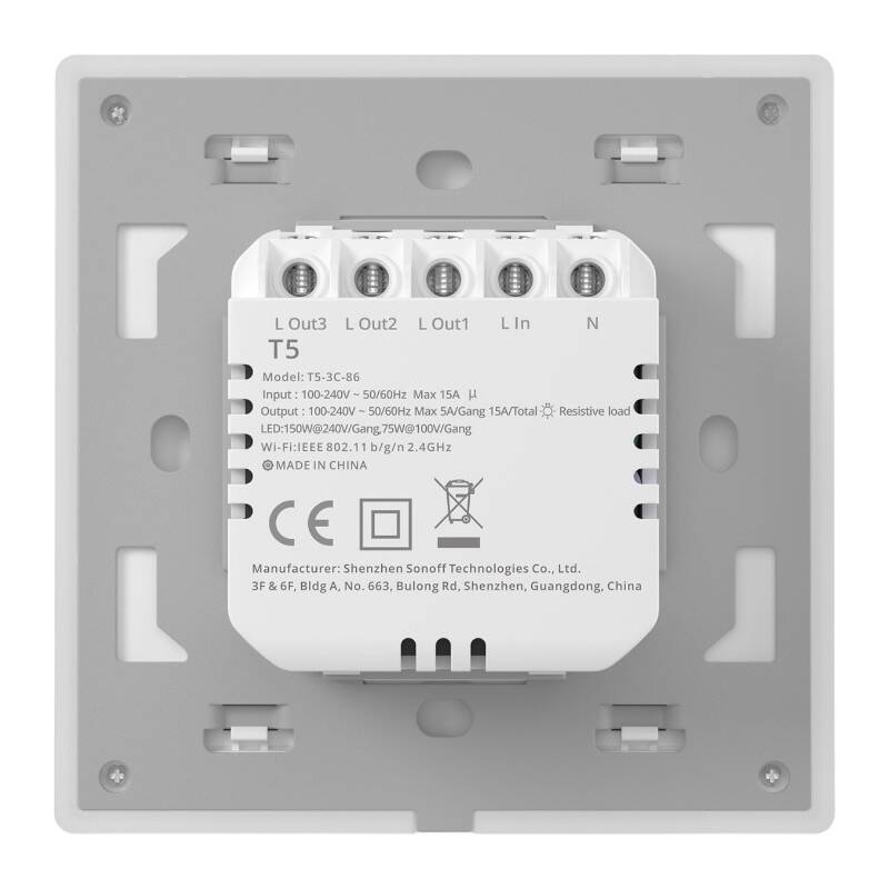Smart Wi-Fi Touch Wall Switch Sonoff TX T5 3C (3-channel)_6