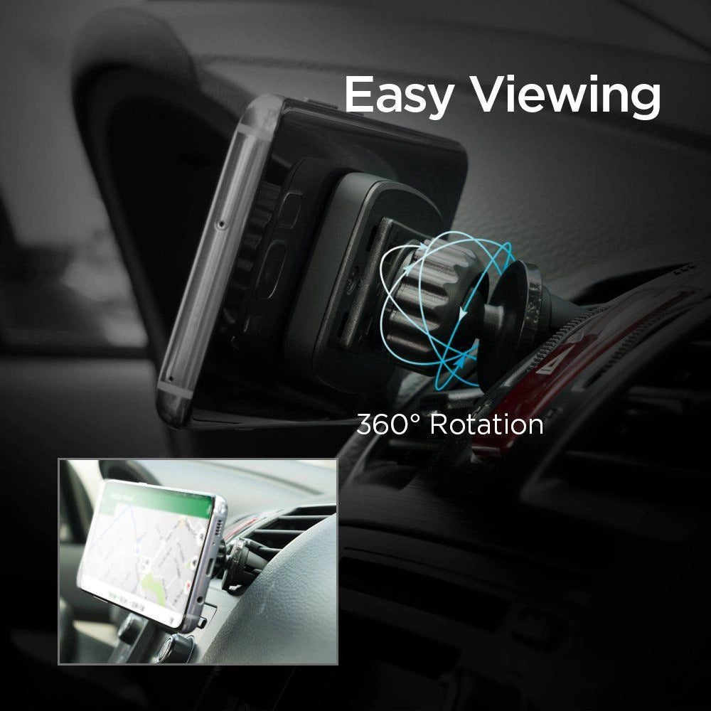 Spigen H12 phone holder for car air vent magnetic - black_13