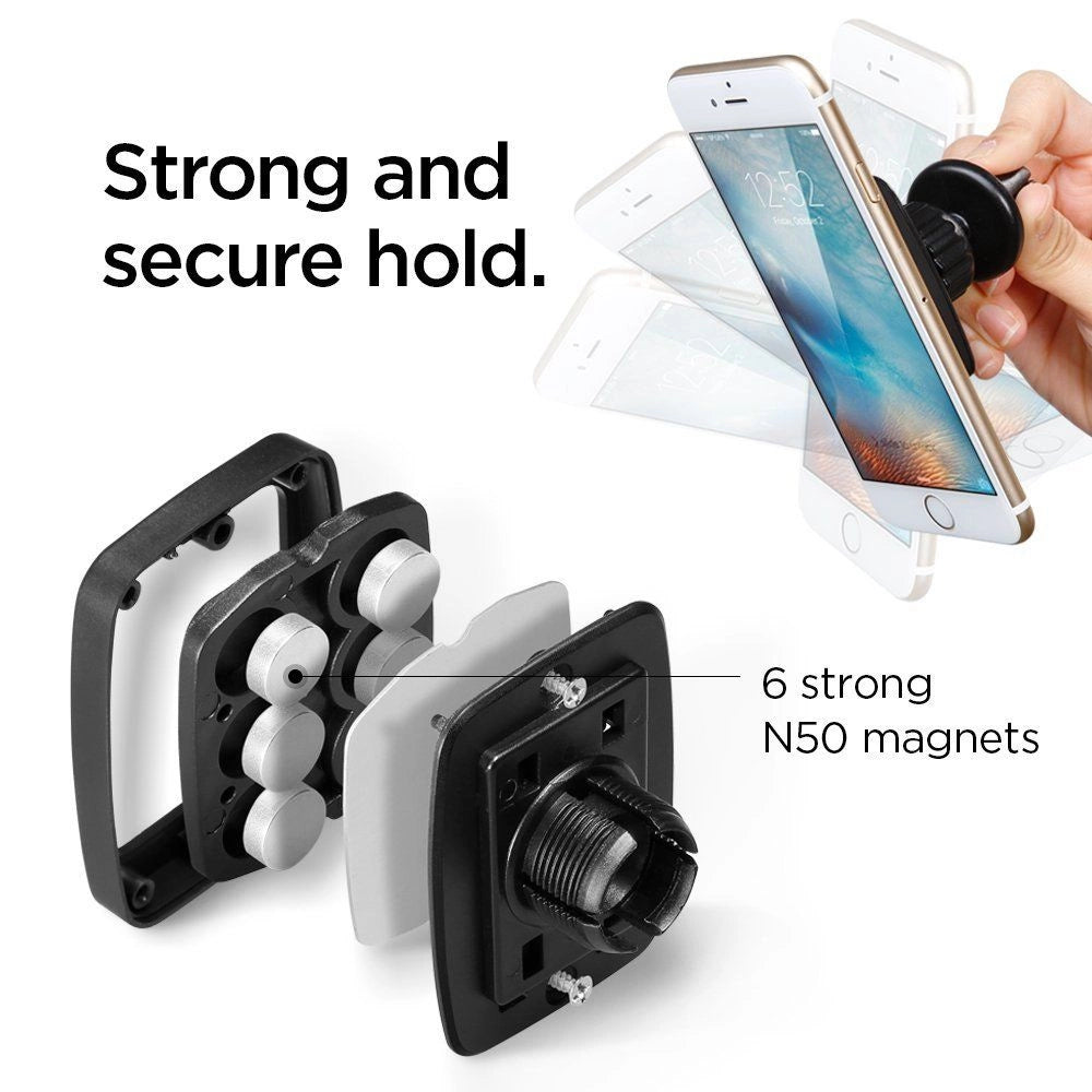 Spigen H12 phone holder for car air vent magnetic - black_16