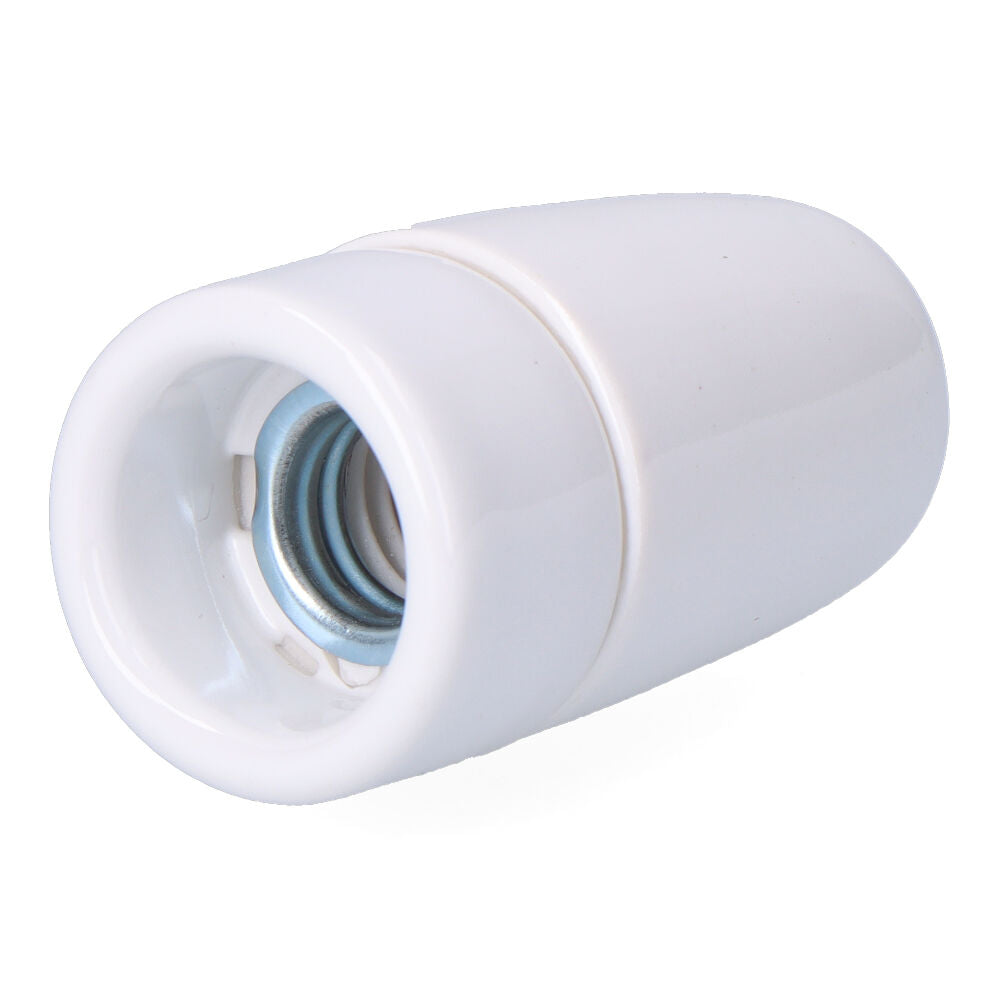 Suporte de lÃ¢mpada em cerÃ¢mica vintage e14, 60 w 250 v, branco, Ã¸35 x 60 mm (embalado em pelÃ­cula plÃ¡stica)_0